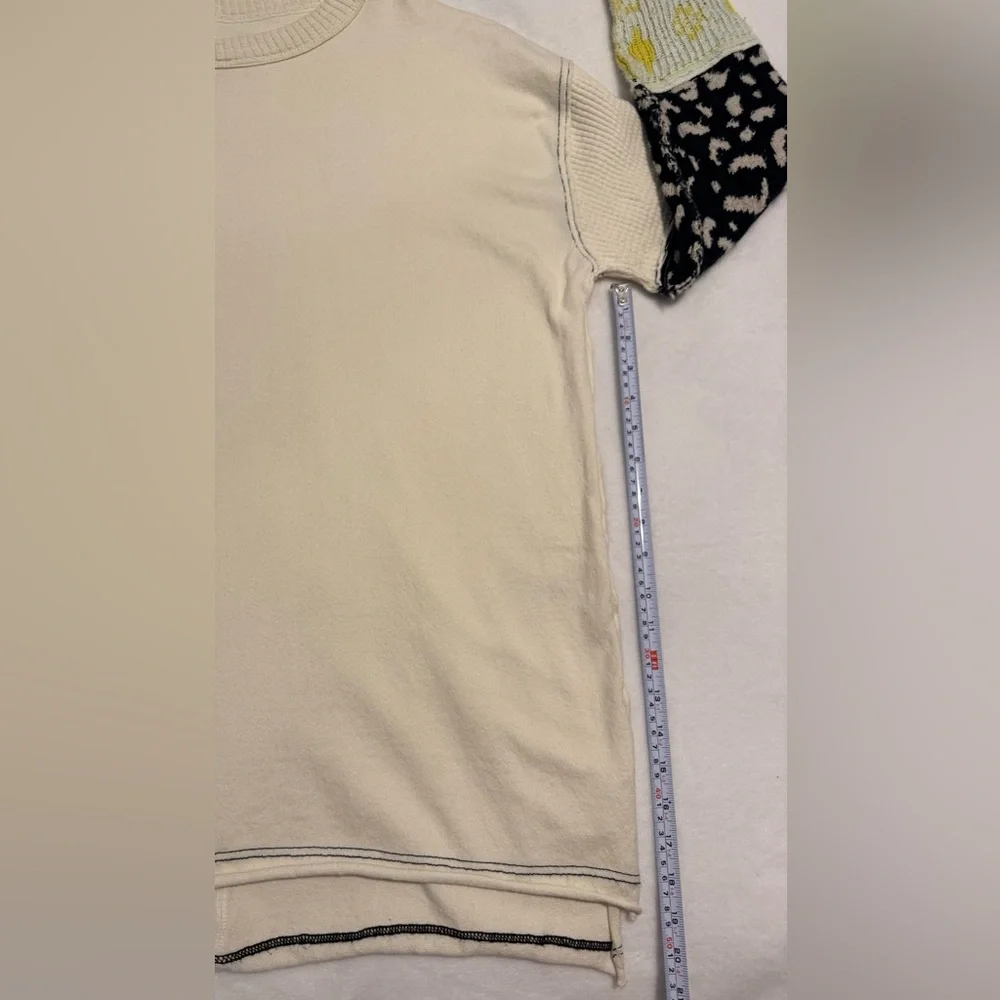 NEW Free People We The Free Tiger Style Cuff Tunic Sweater in Tea Combo Size L - Picture 11 of 12